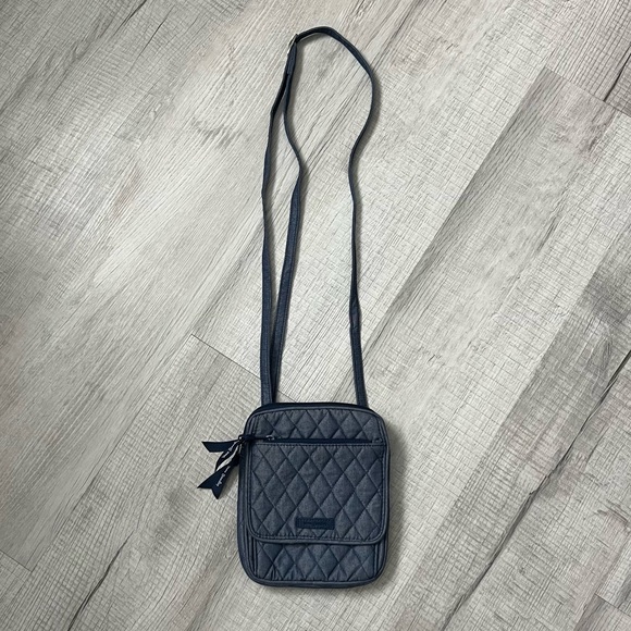 VERA BRADLEY Cotton Mini Hipster Crossbody Purse Crossbody Purse Blue - Picture 2 of 15